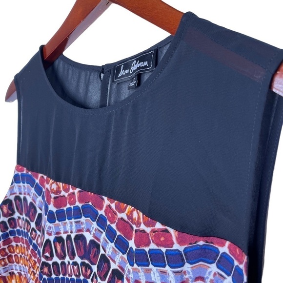 SAM EDELMAN Sleeveless Going Gray Z Dress Size Small in Multi Mosaic Print - Picture 6 of 16